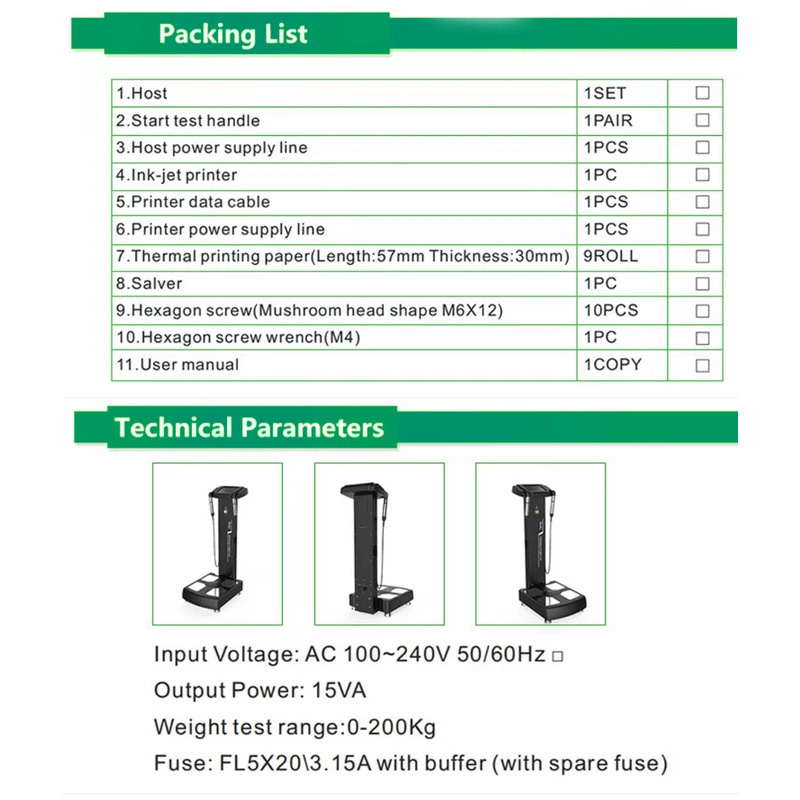 Health Wellness Center - 200KG Beauty Salon Equipment Body Fat
