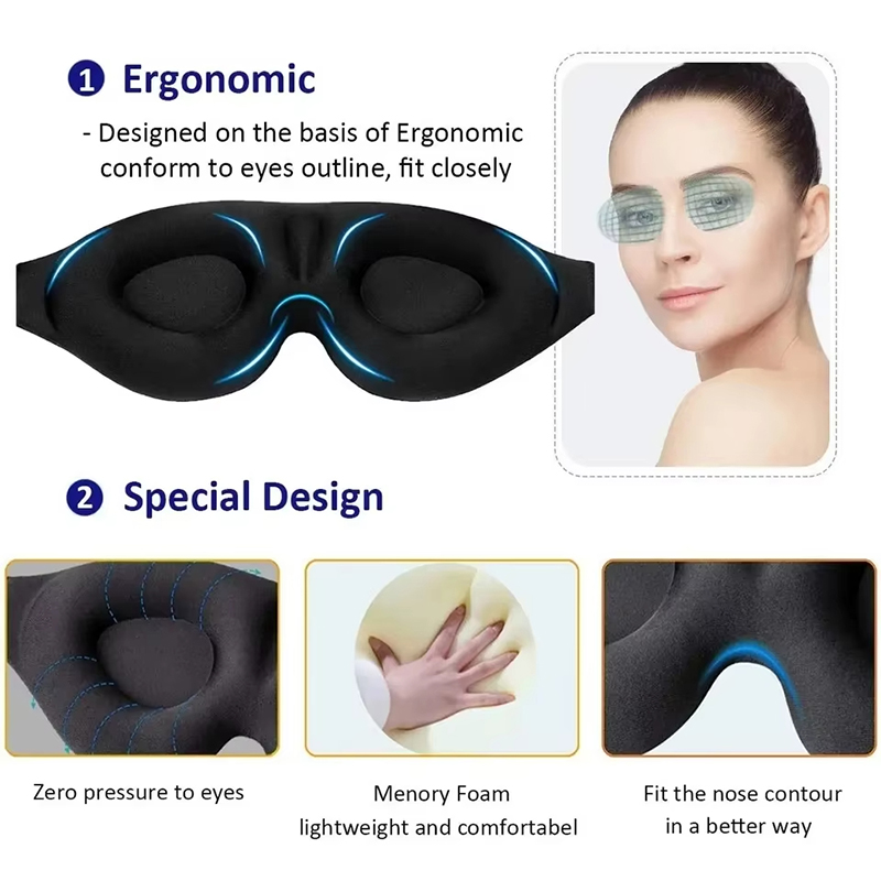 3D Memory Foam Sleep Mask Bloc - Sleep Eye Mask 3D ulasan dan harga